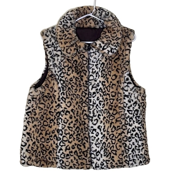 KC Collection Animal Print Reversible Vest Size XL - Picture 1 of 9